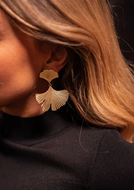 Ayla earrings with clips - Golden