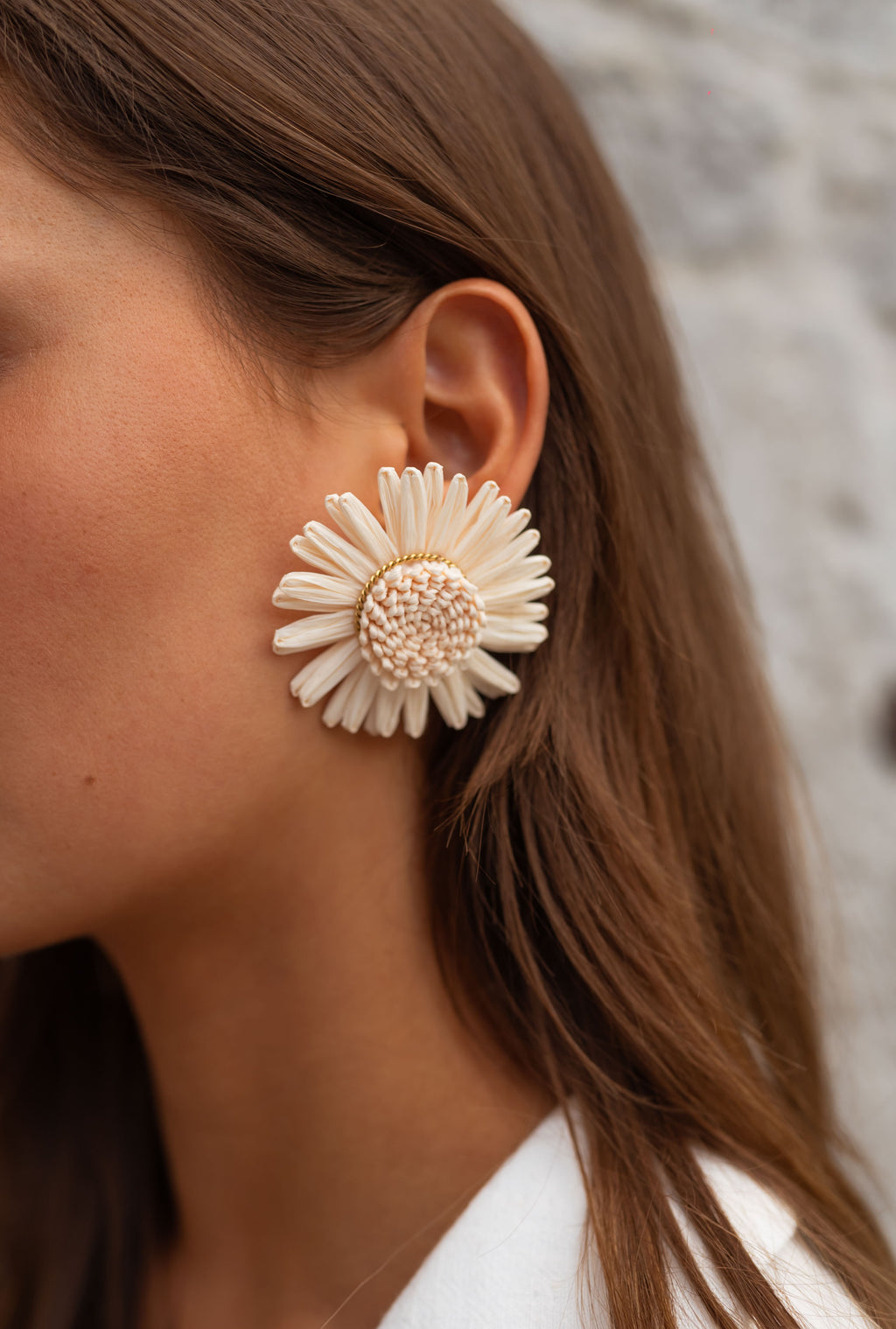 Flory earrings - ecru