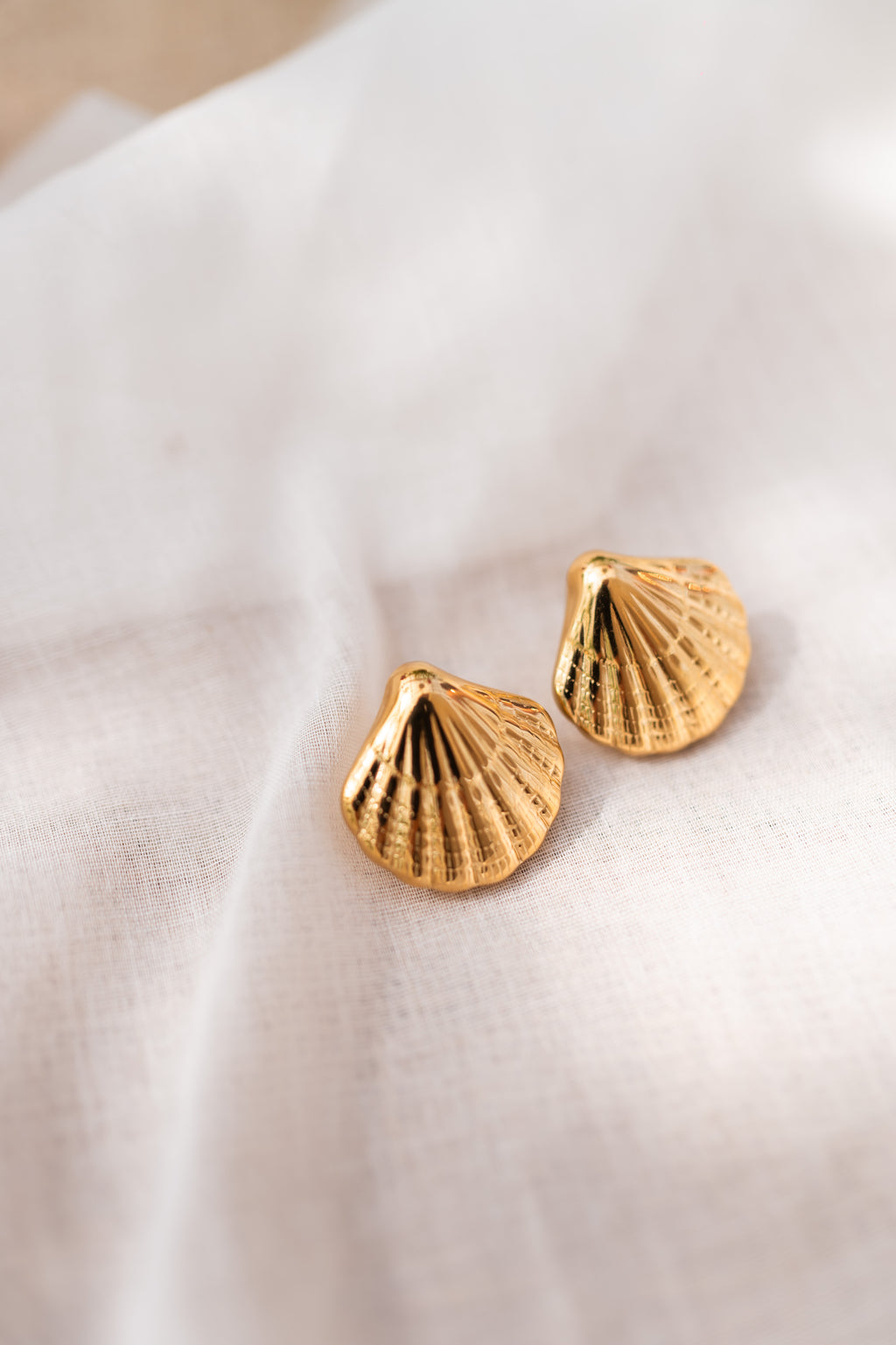 Shell earrings - golden