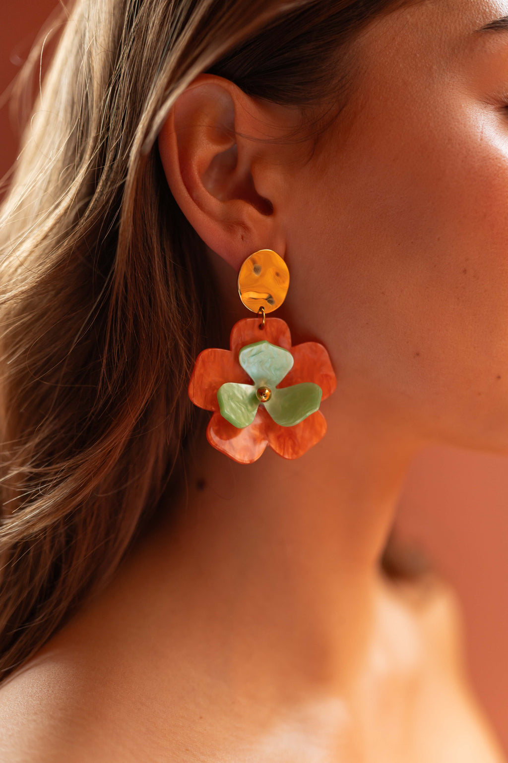 Boucles d’oreilles Vitou - oranges et vertes