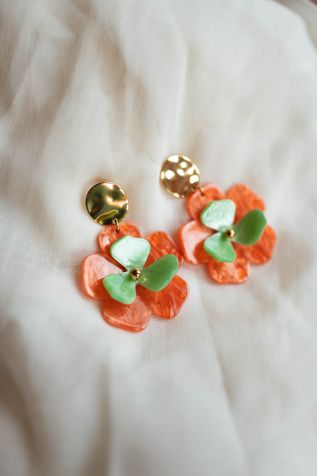 Boucles d’oreilles Vitou - oranges et vertes