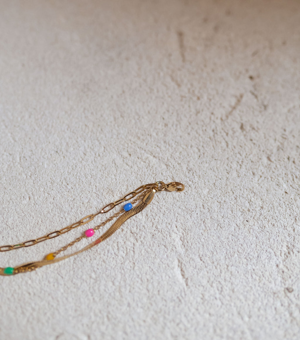 Edona bracelet - Golden and multicolored