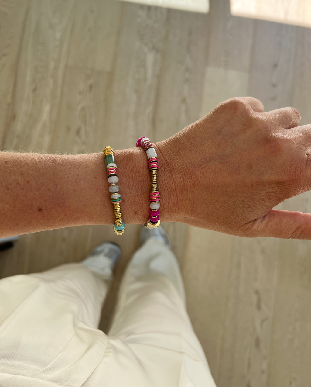 Bracelet Soizic - à perles vertes