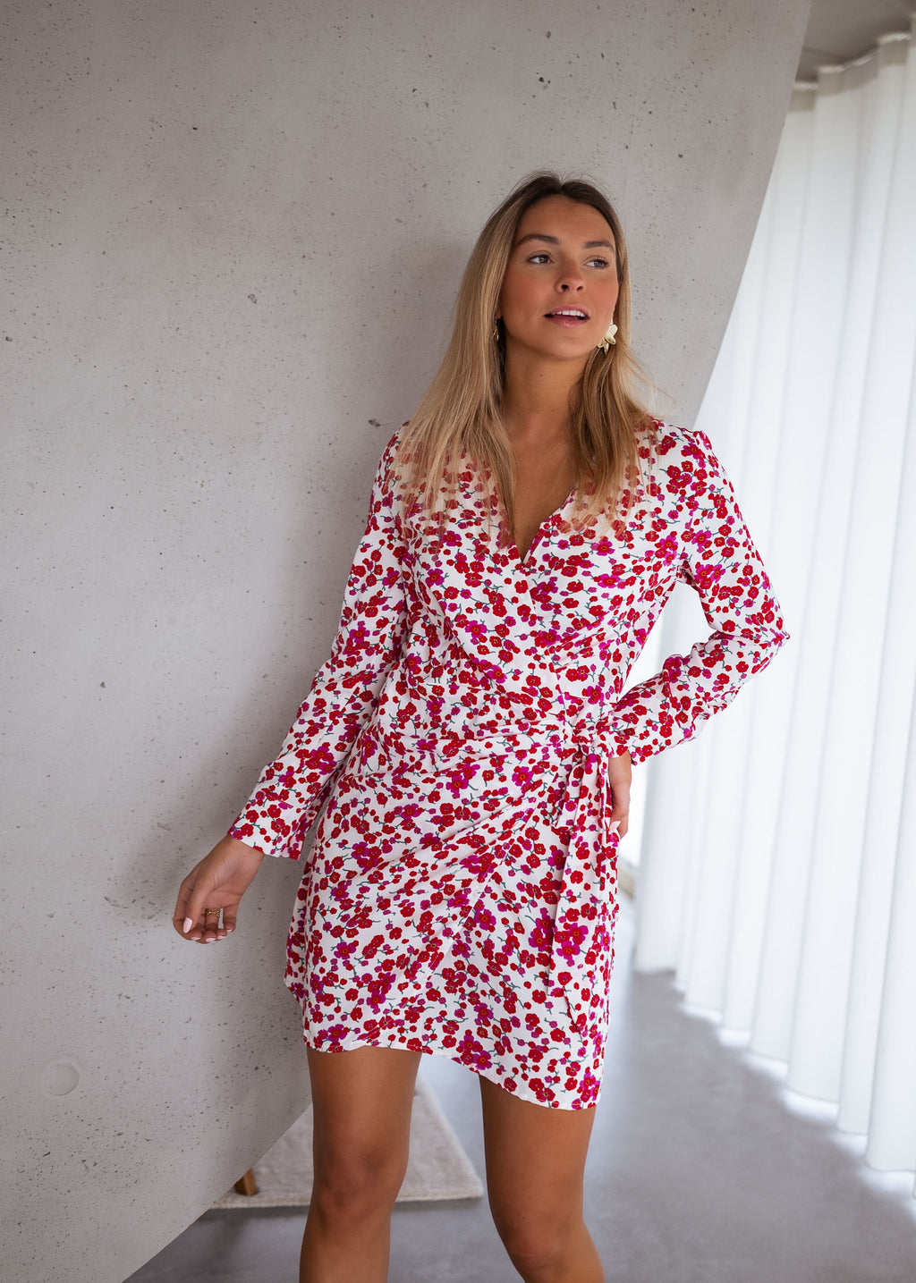 Dress Camilia - White with flowers