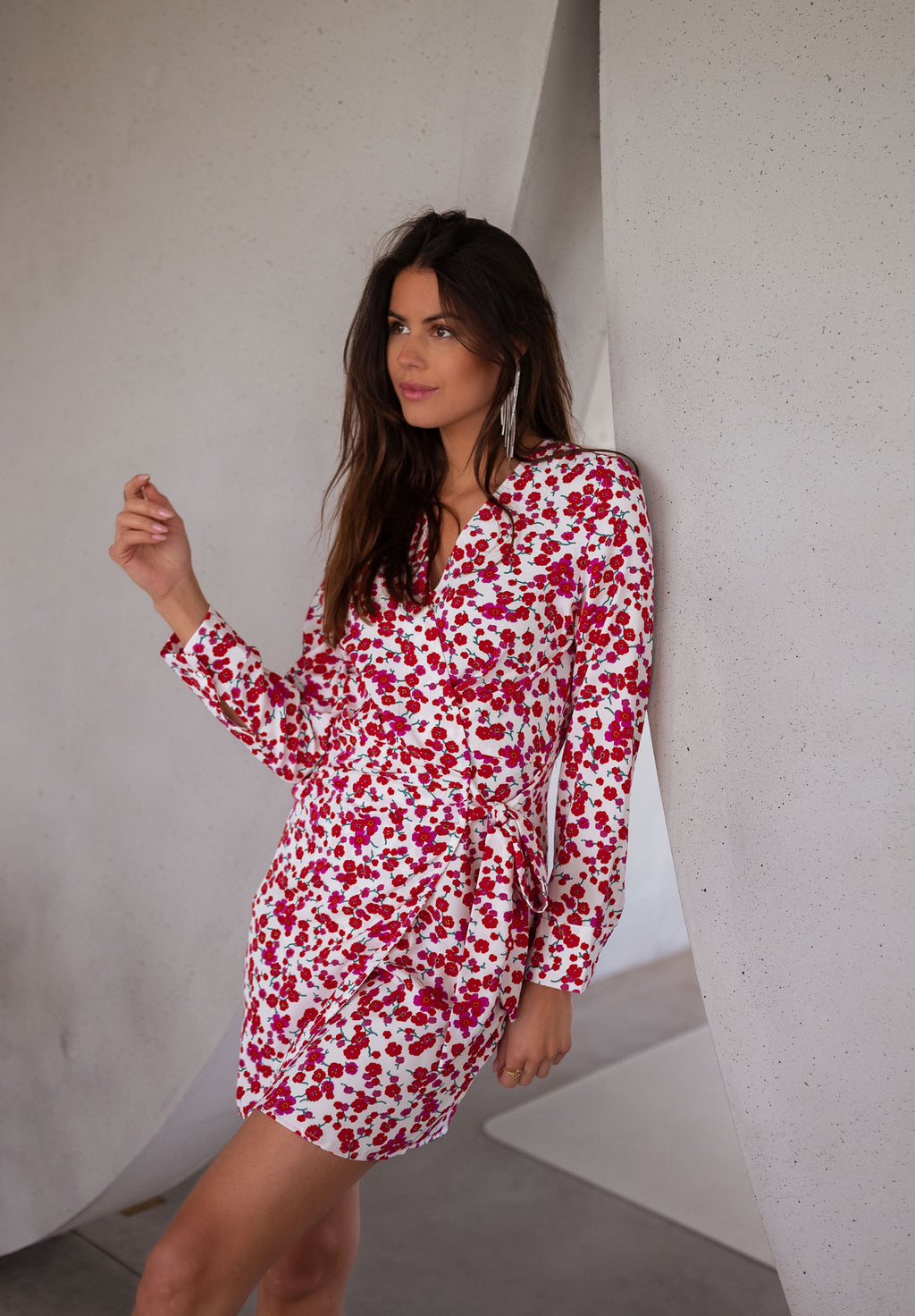 Dress Camilia - White with flowers