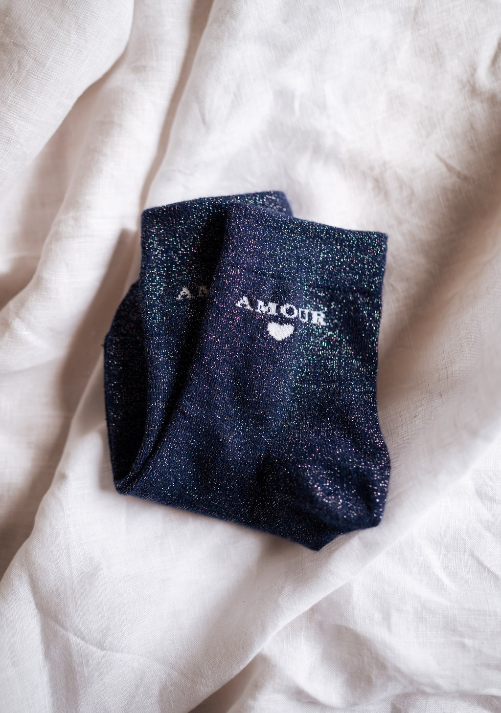 Chaussettes Amour - bleues brillantes