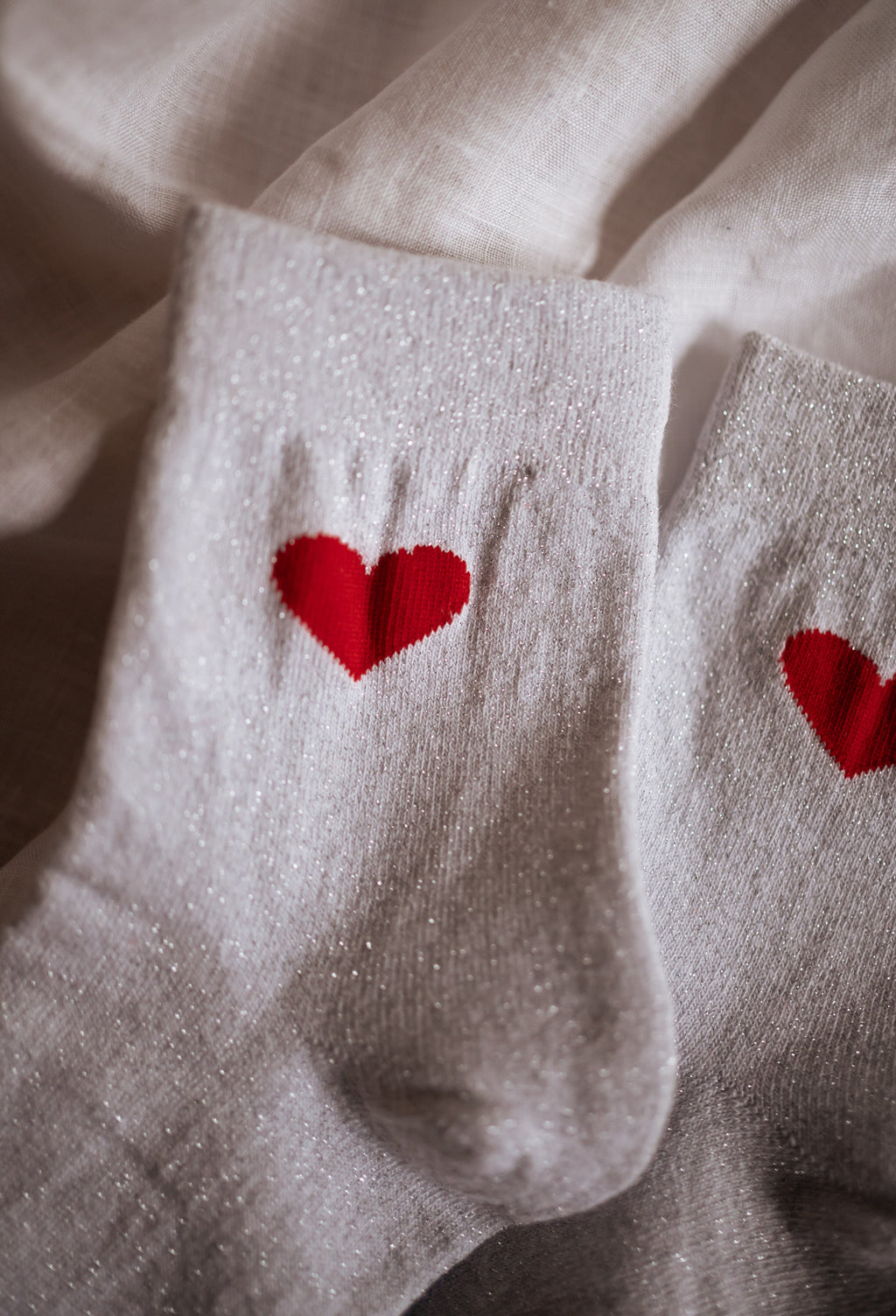 Silver Heart Socks