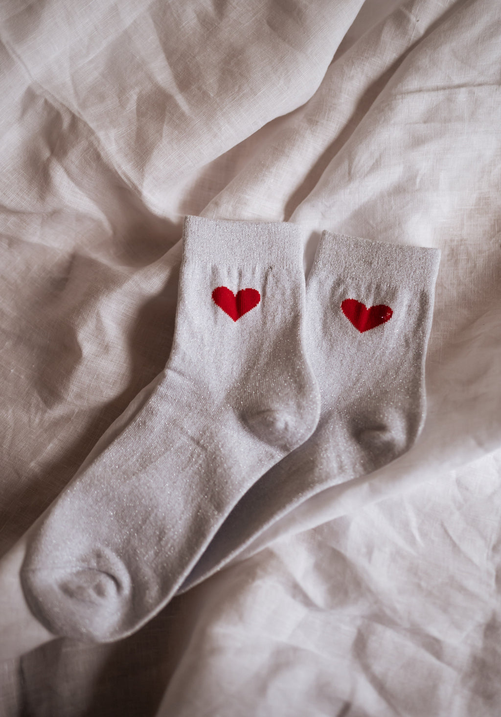 Silver Heart Socks