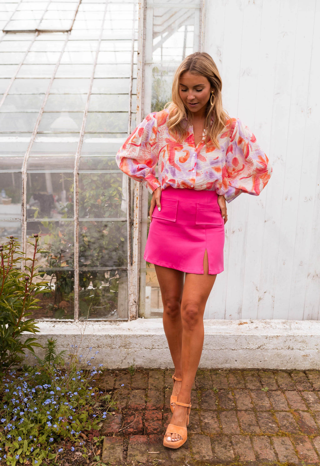 Chemise Jayde - rose et orange