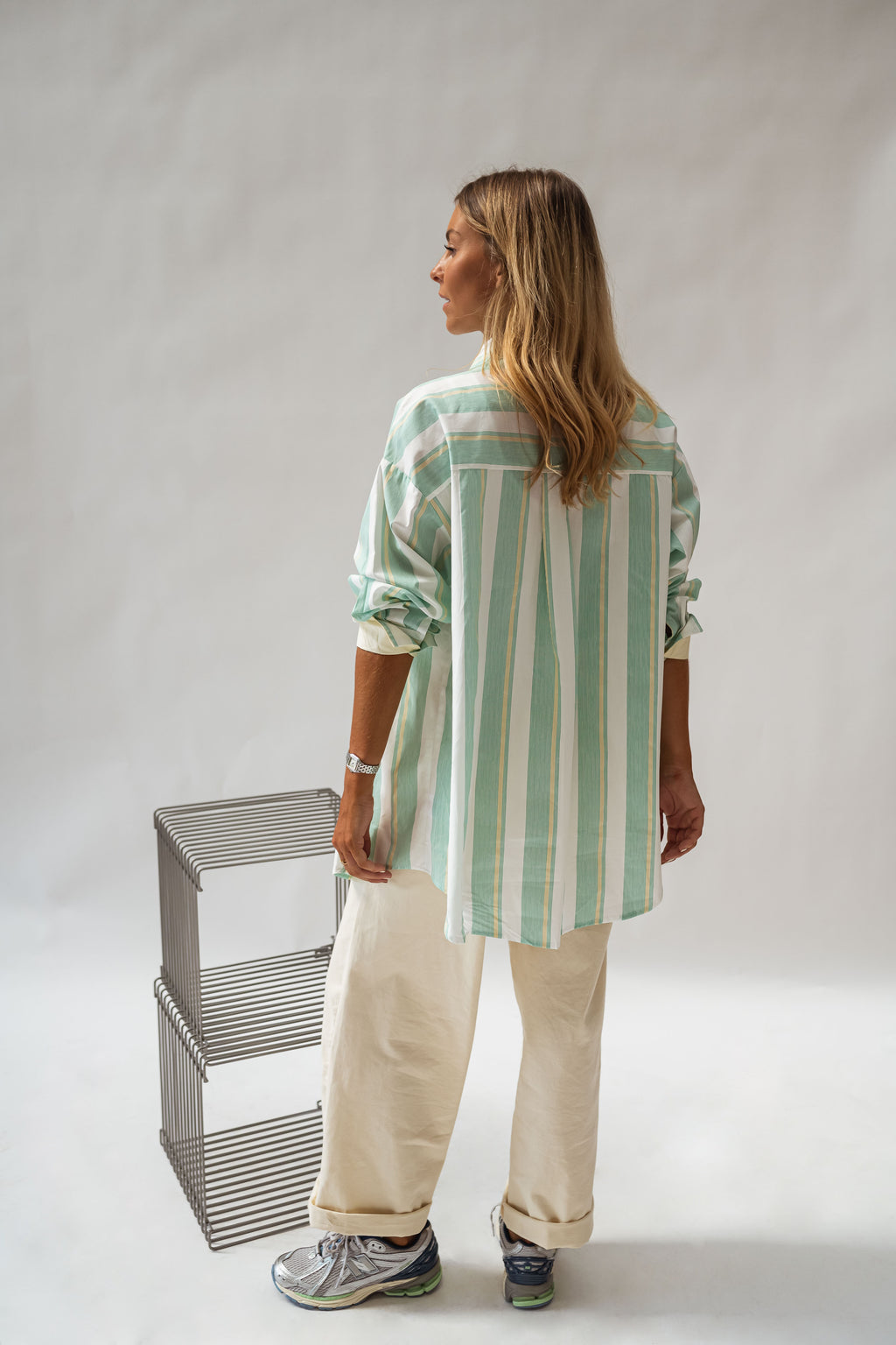 Chemise Nais - verte à lignes