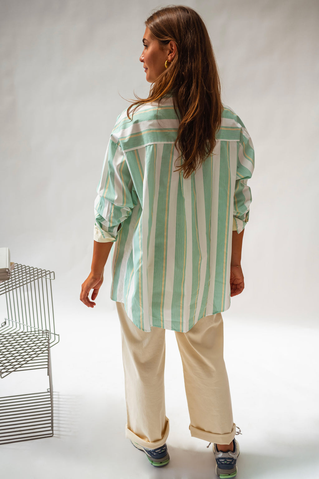 Chemise Nais - verte à lignes