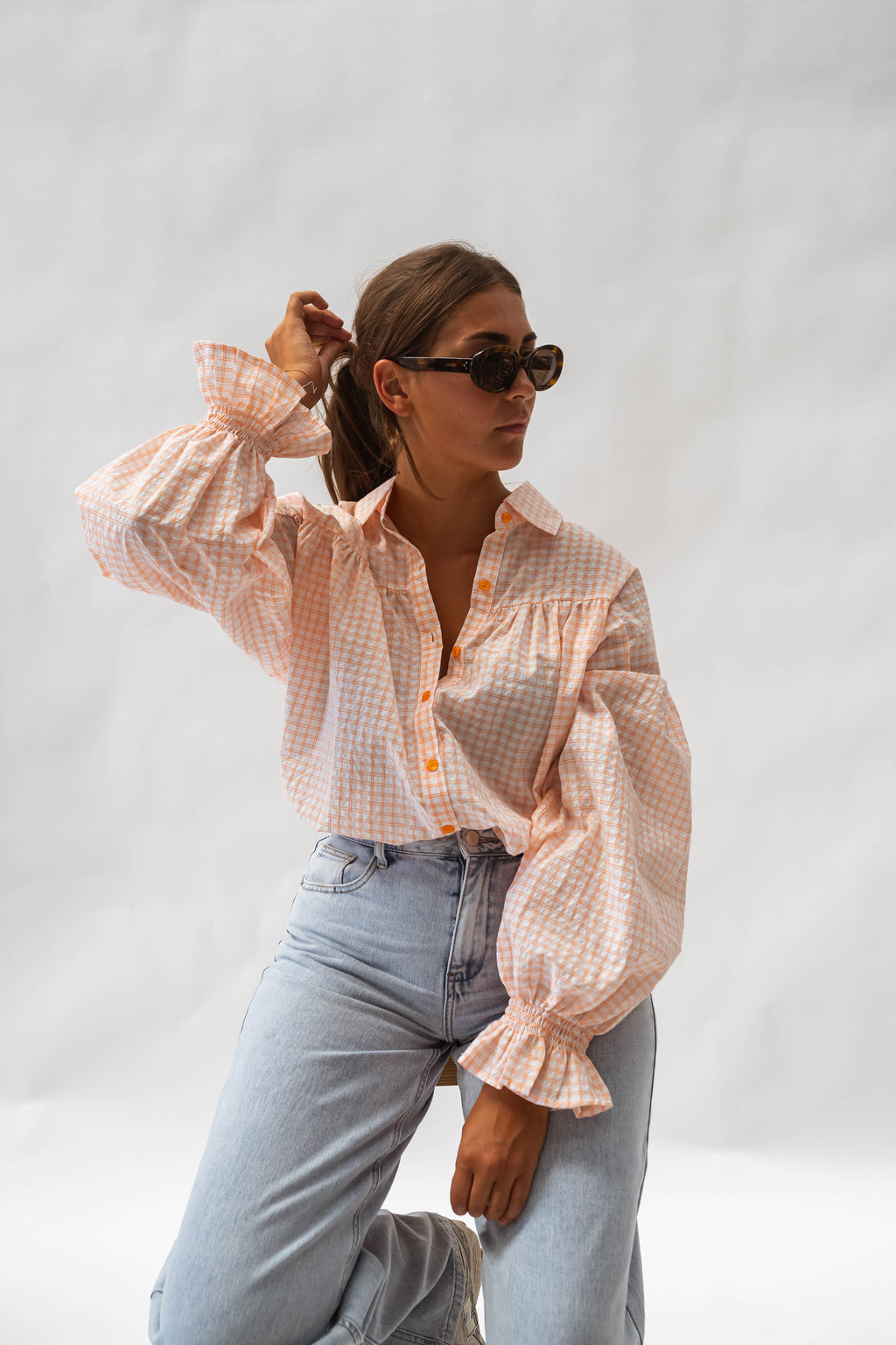 Chemise Siana - orange et écrue