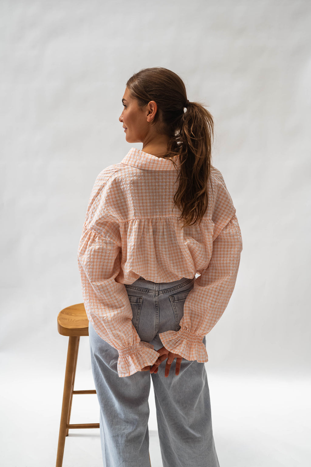Chemise Siana - orange et écrue