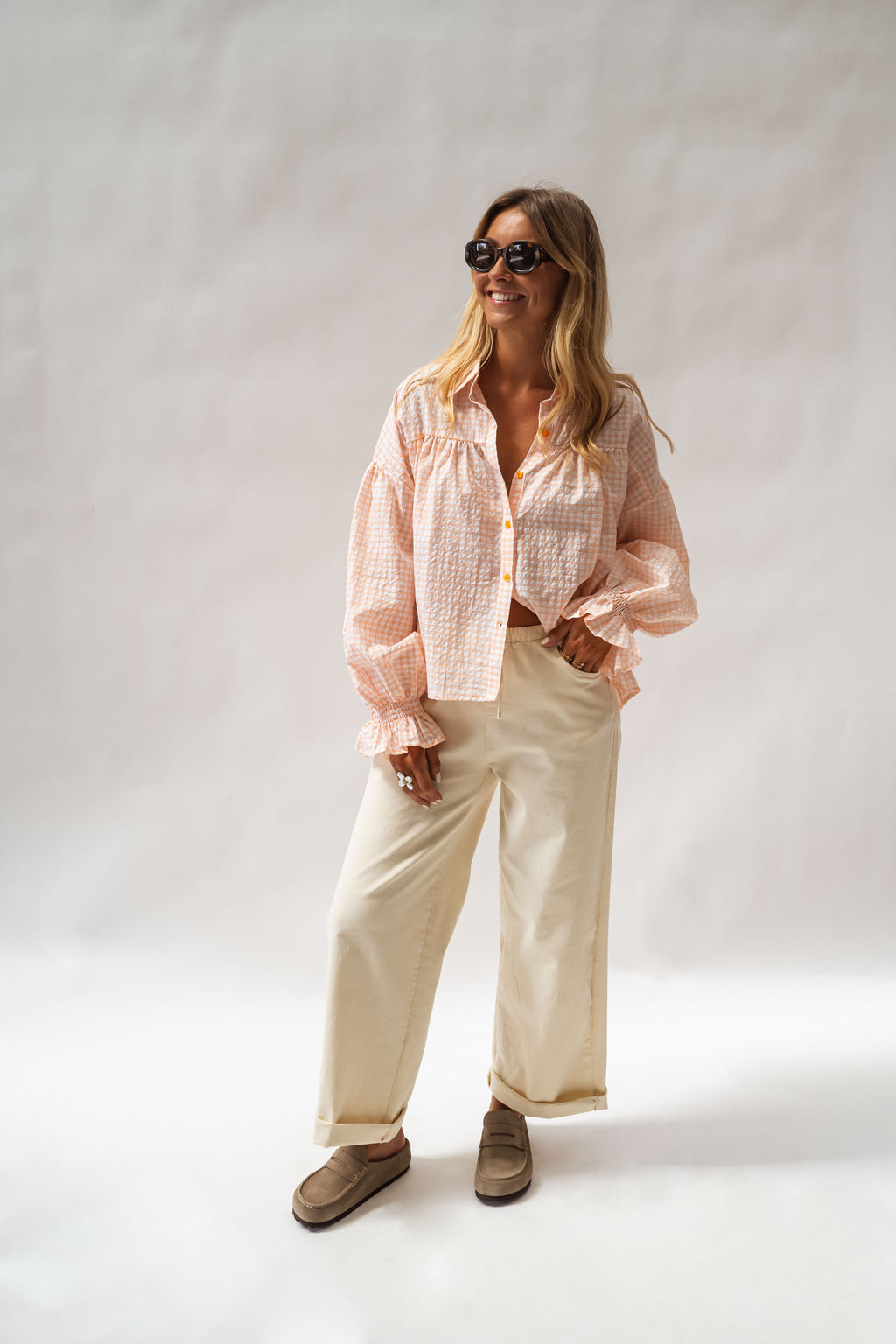 Chemise Siana - orange et écrue