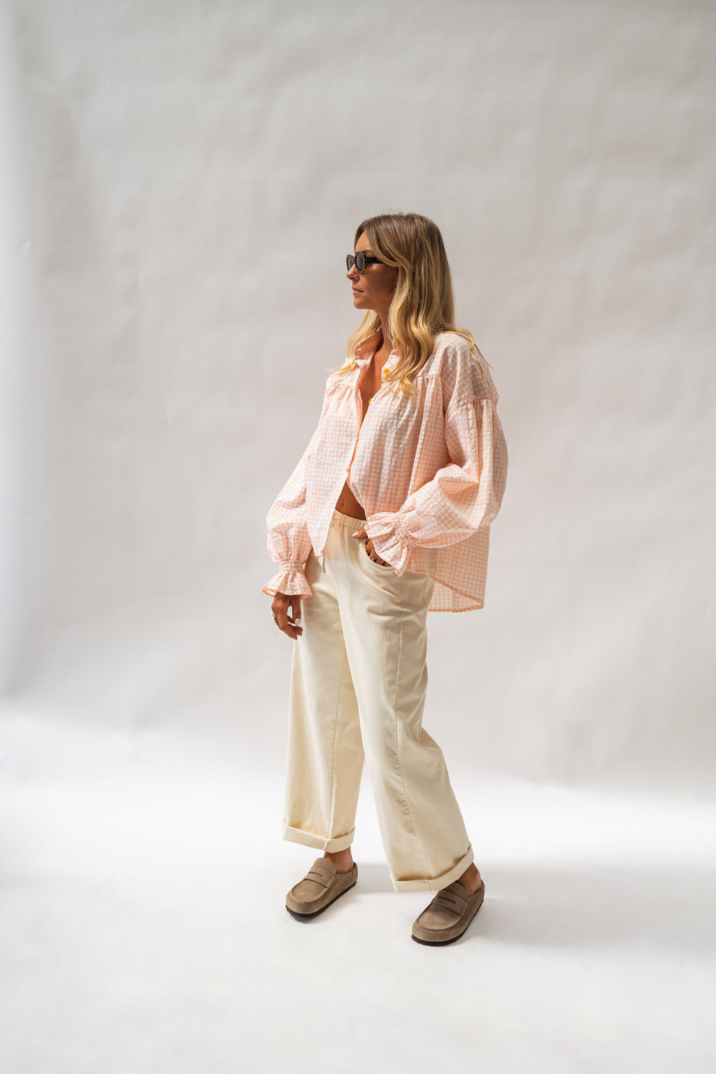 Chemise Siana - orange et écrue