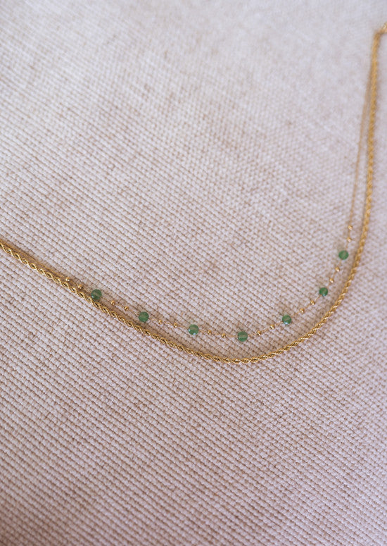Collier Pruda - doré et vert