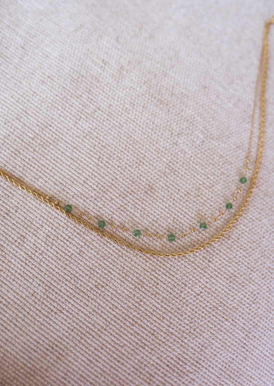 PRUDA necklace - Golden and green
