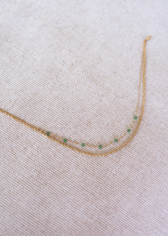 Collier Pruda - doré et vert