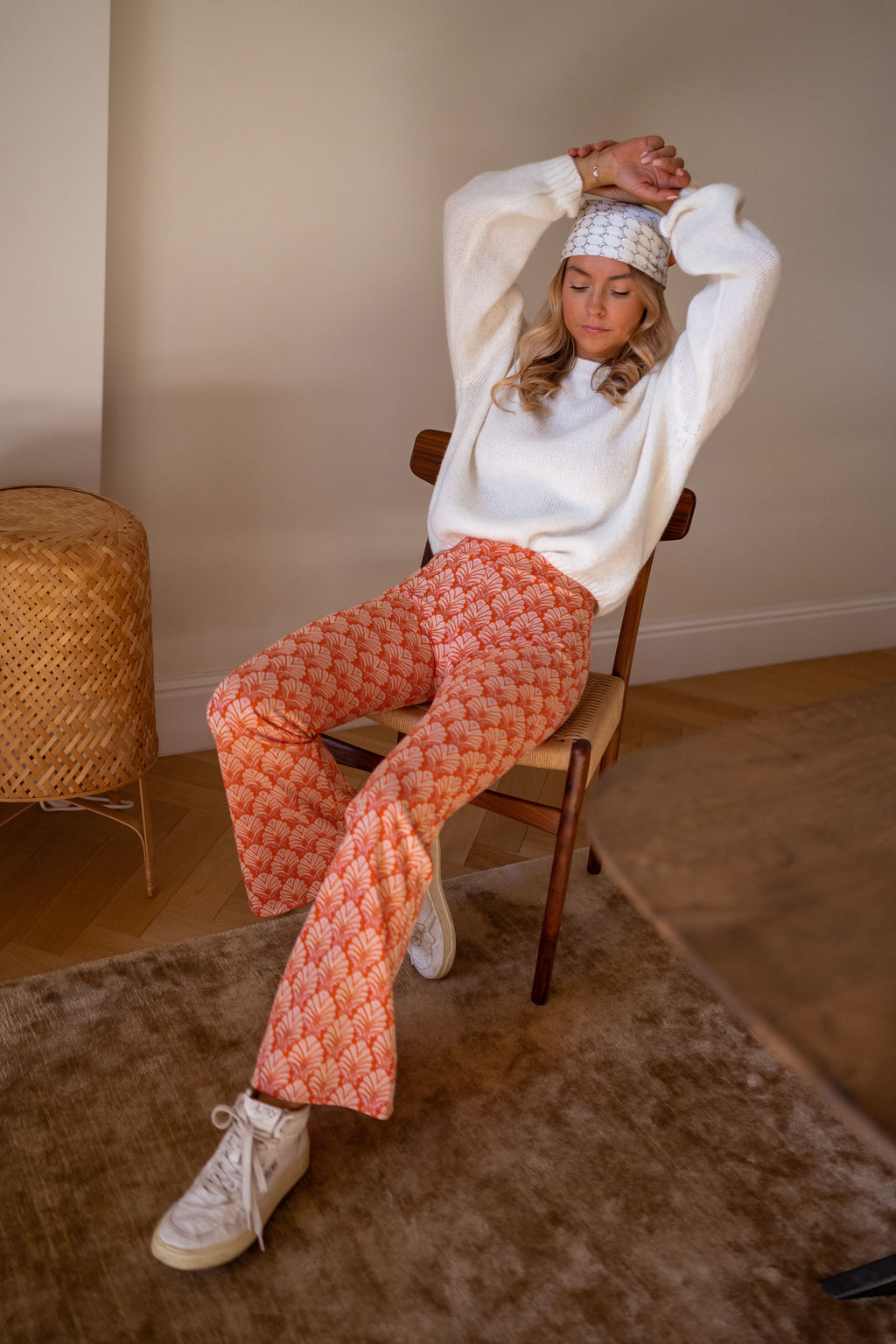 Pantalon Curtis - orange à motifs