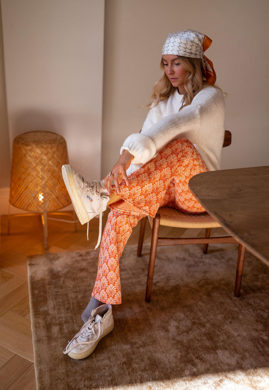 Pants Curtis - orange patterned