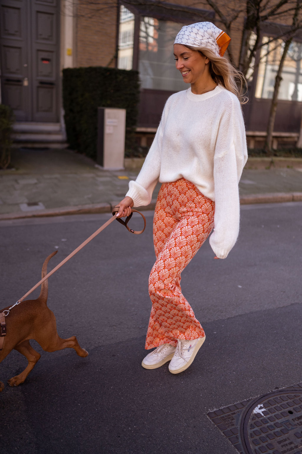 Pants Curtis - orange patterned