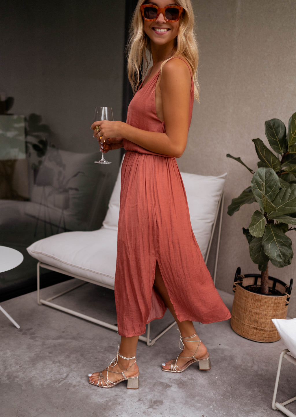 Dress Dalie - brick
