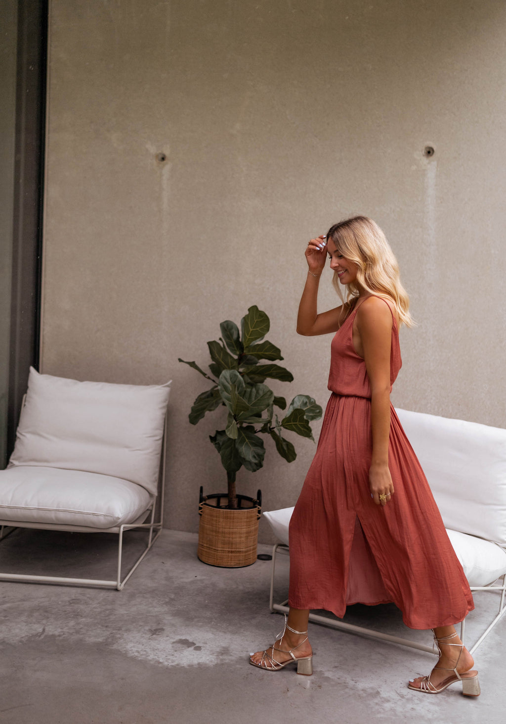 Dress Dalie - brick