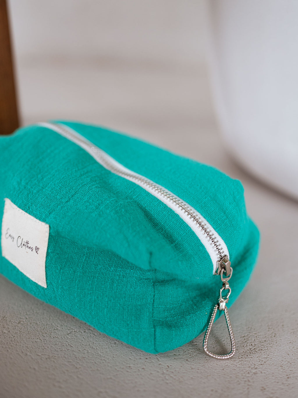 Easy Clothes CREATION linen pouch - Blue emerald