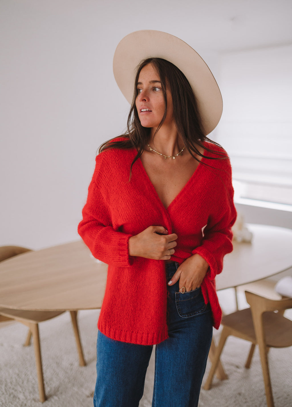 Cardigan Easy Clothes - red