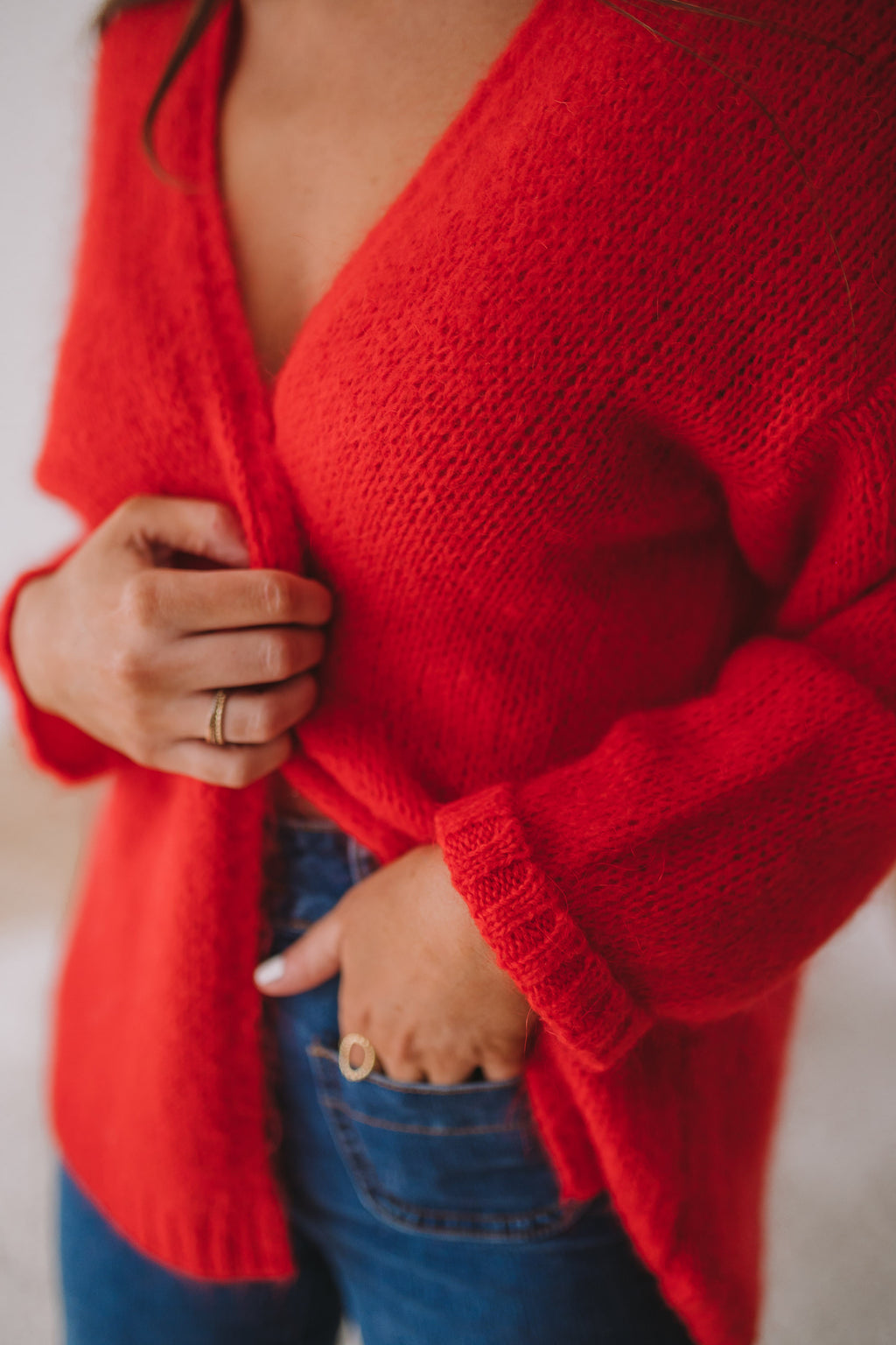 Cardigan Easy Clothes - red