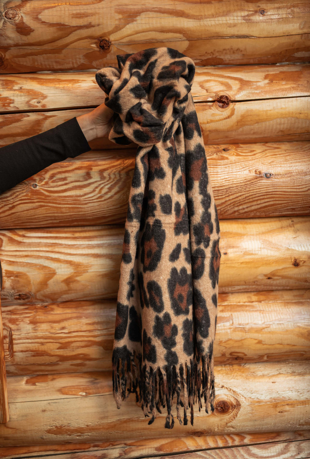 Malika scarf - Camel leopard