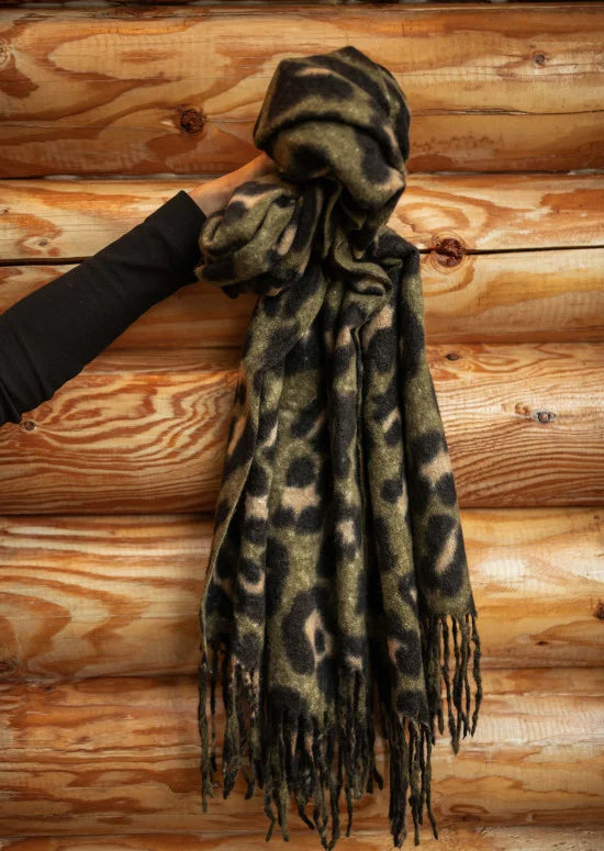 Malika scarf - Khaki leopard
