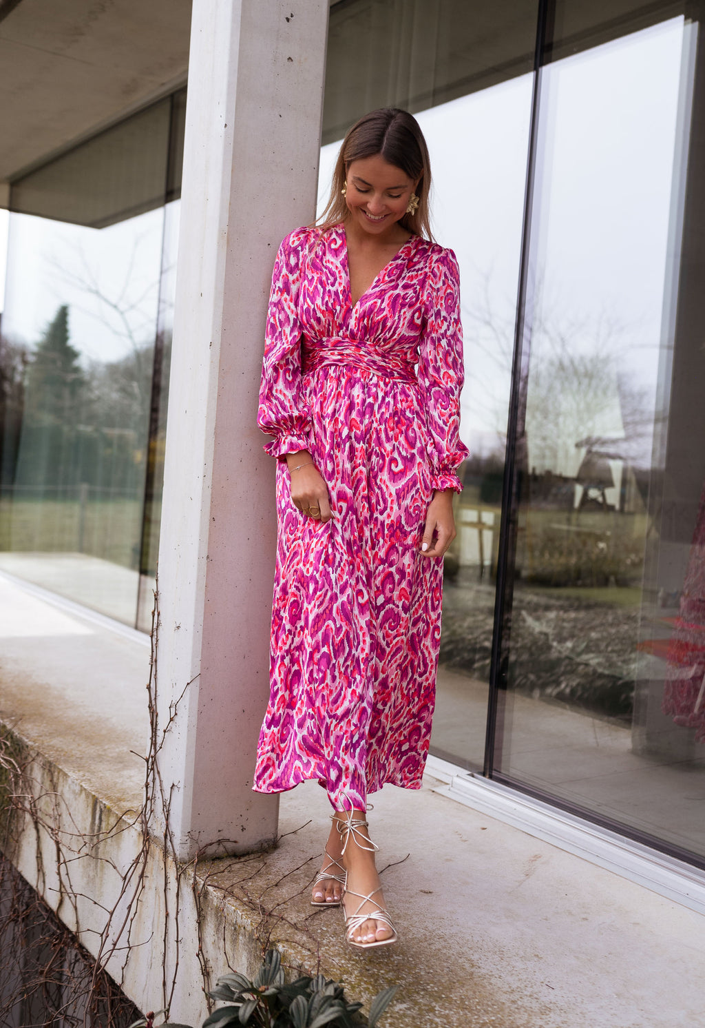 Dress Farella - Pink patterned