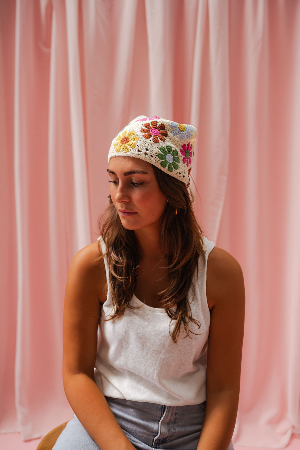 Foulard Thad - à fleurs en crochet
