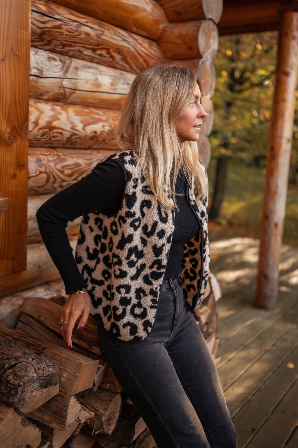 Cardigan Abby - sleeveless leopard