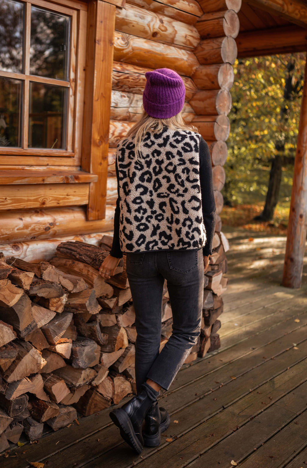 Gilet Abby Motifs Leopard Sans Manche – Easy Clothes