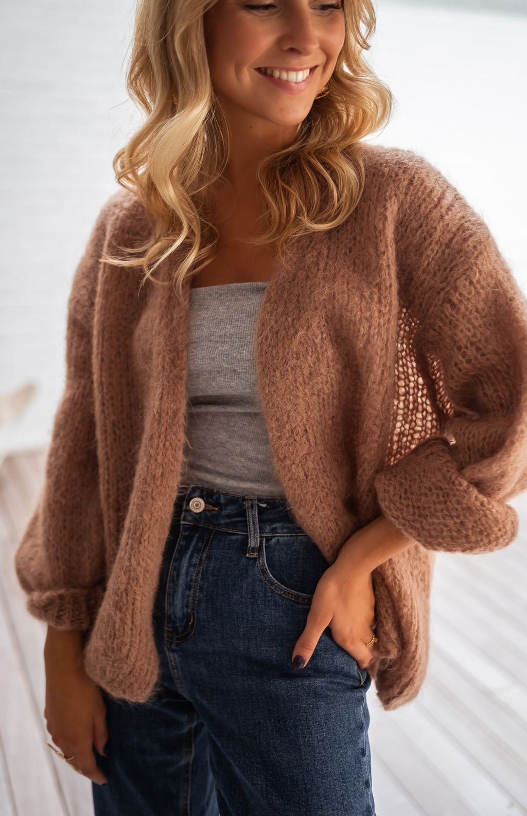 Gilet Alina Camel Made In Italy Loose Easy Clothes