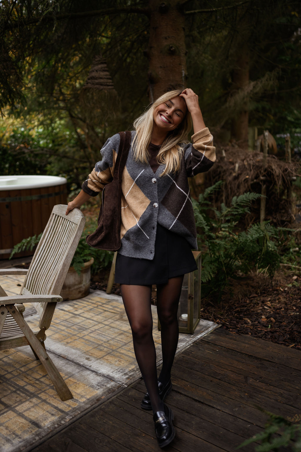 Gilet Georgia - gris à carreaux
