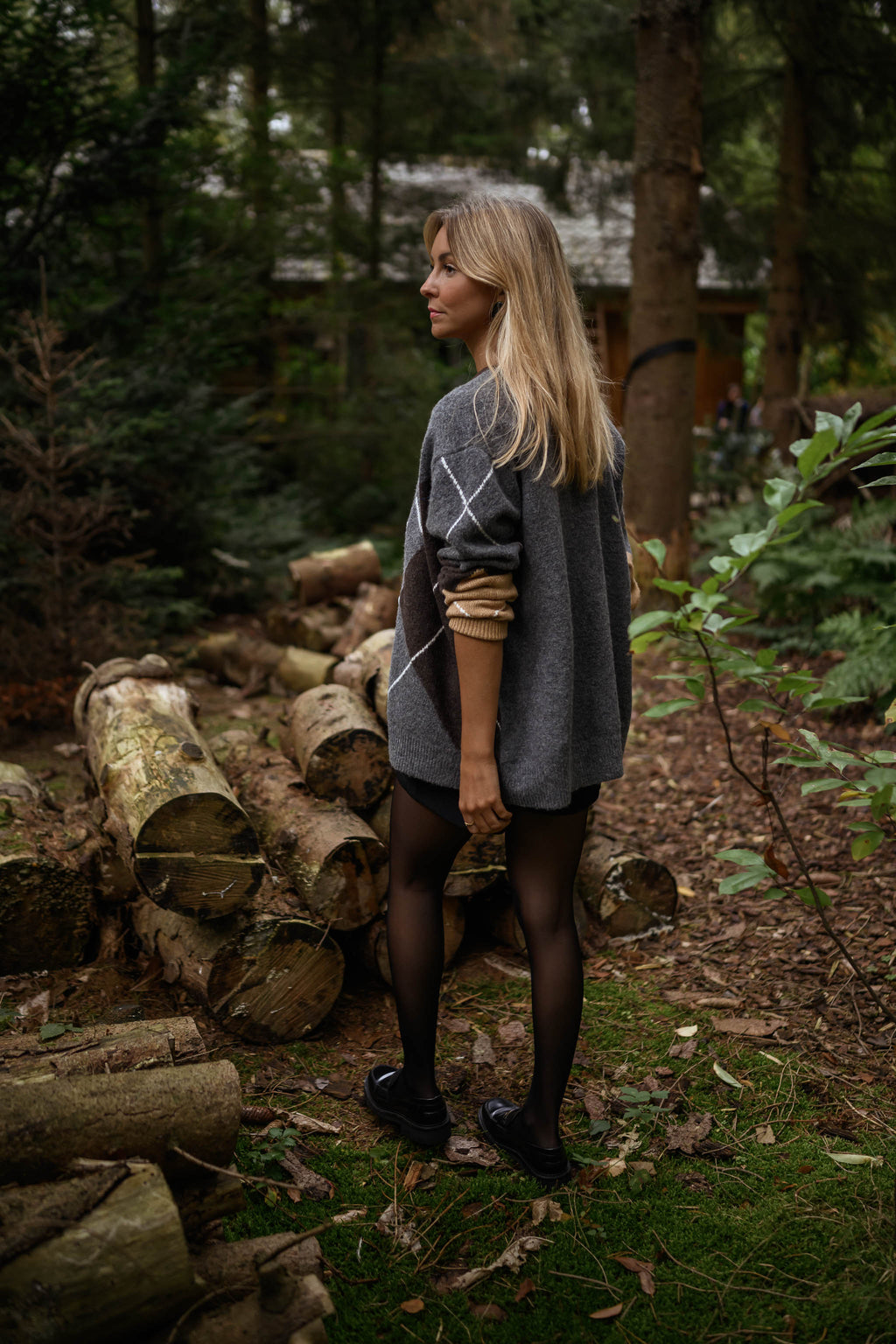 Gilet Georgia - gris à carreaux