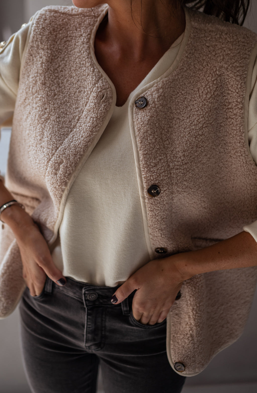 Gilet Chauffant Sans Manches Pour Femme - Moumoute Douce - Grande Taille - Parfait Pour L'automne Et L'hiver - 10