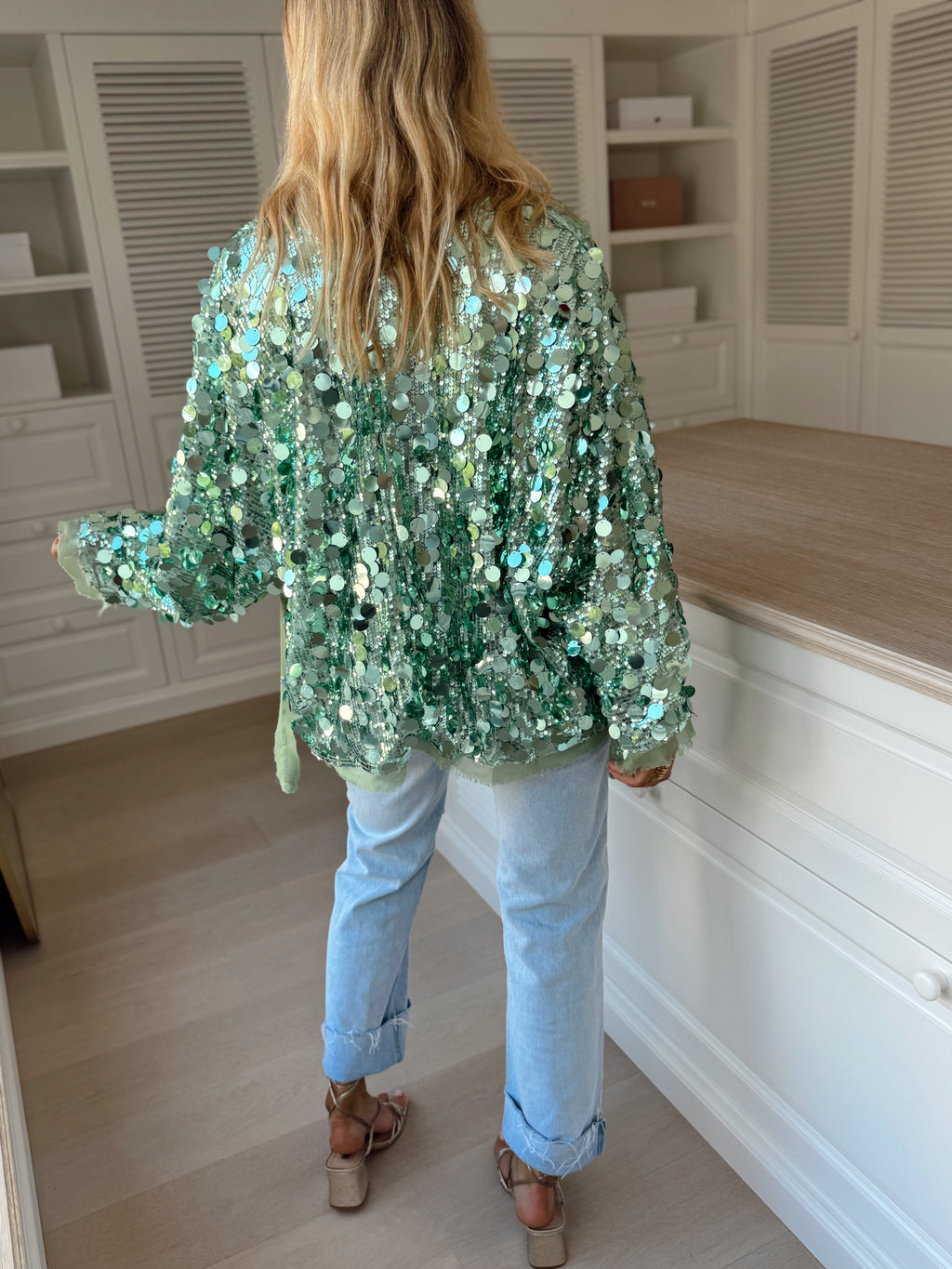 Phibie cardigan - green with glitter