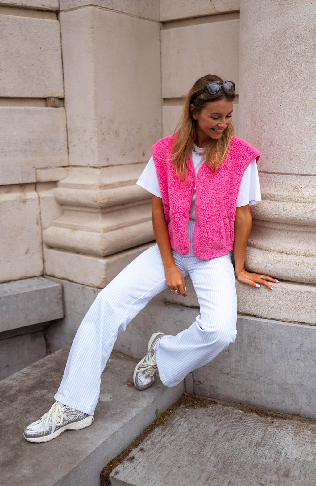 Gilet Taoh Rose Effet Mouton – Easy Clothes