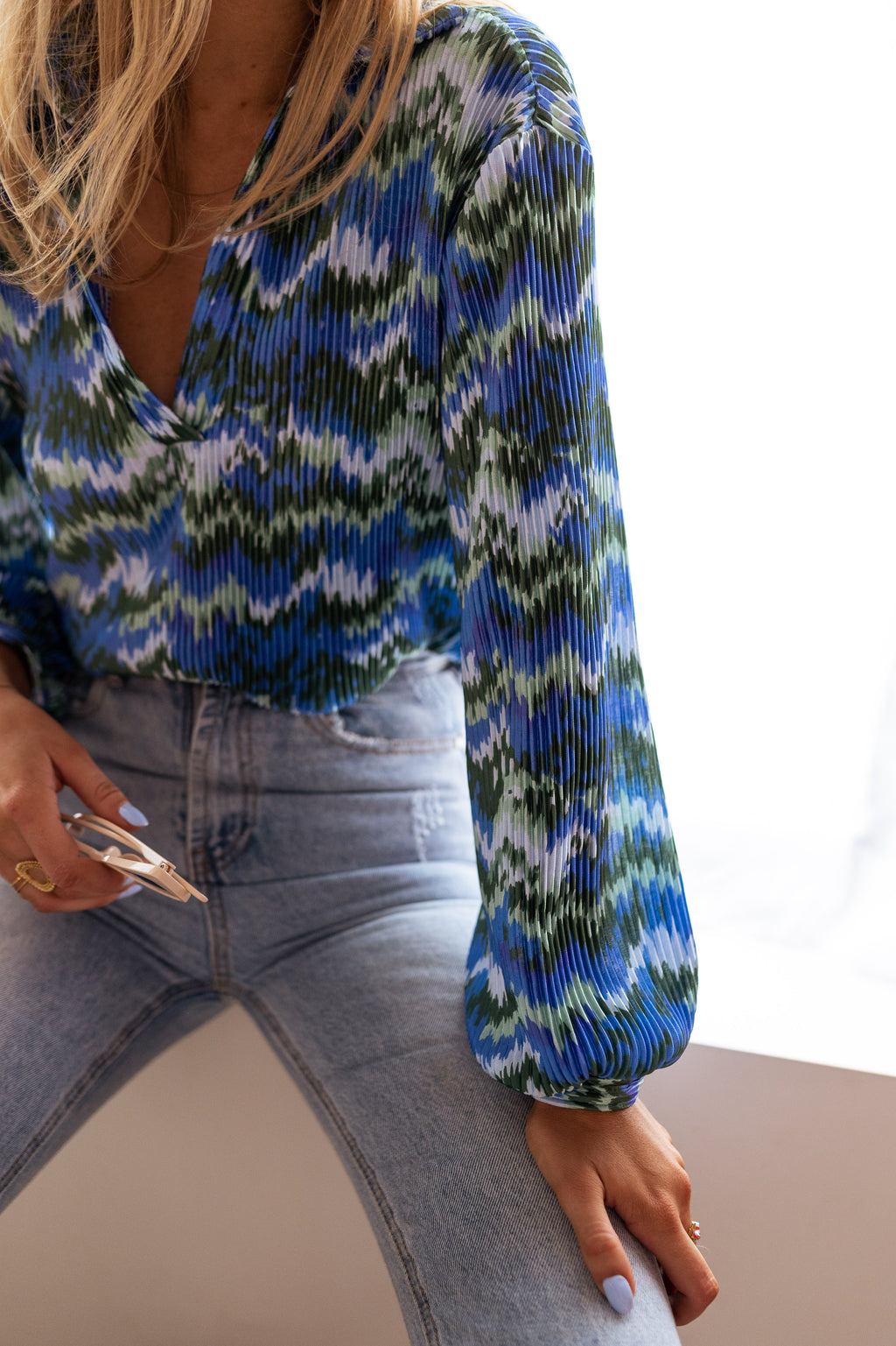 Blouse Gleda - verte et bleue