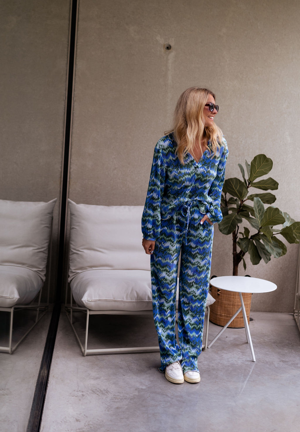 Blouse Gleda - verte et bleue