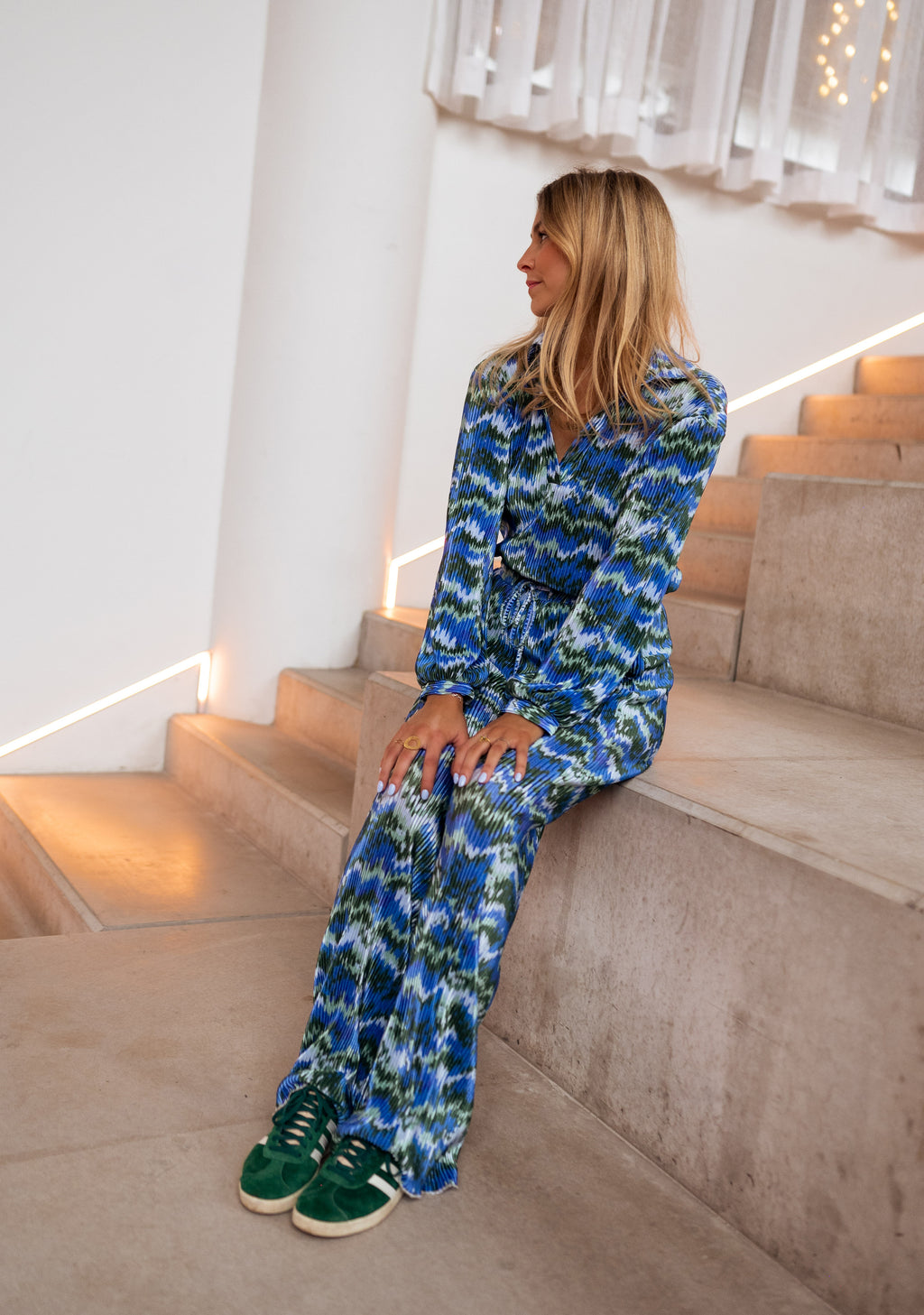 Blouse Gleda - verte et bleue