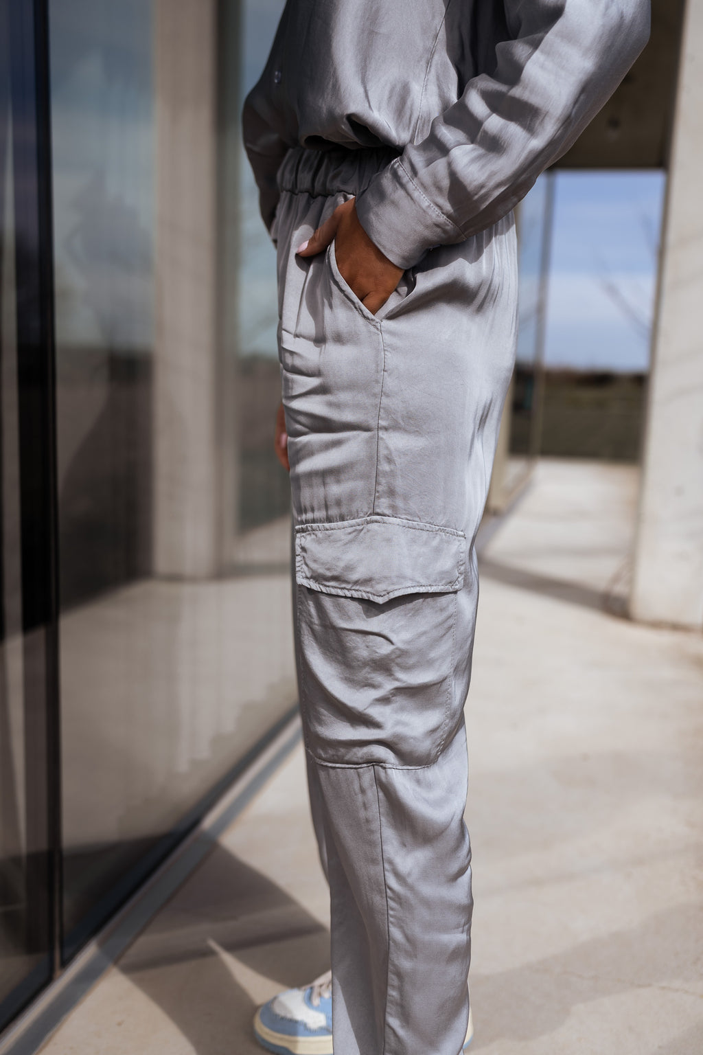 Cargo pants Hardy - Silvery