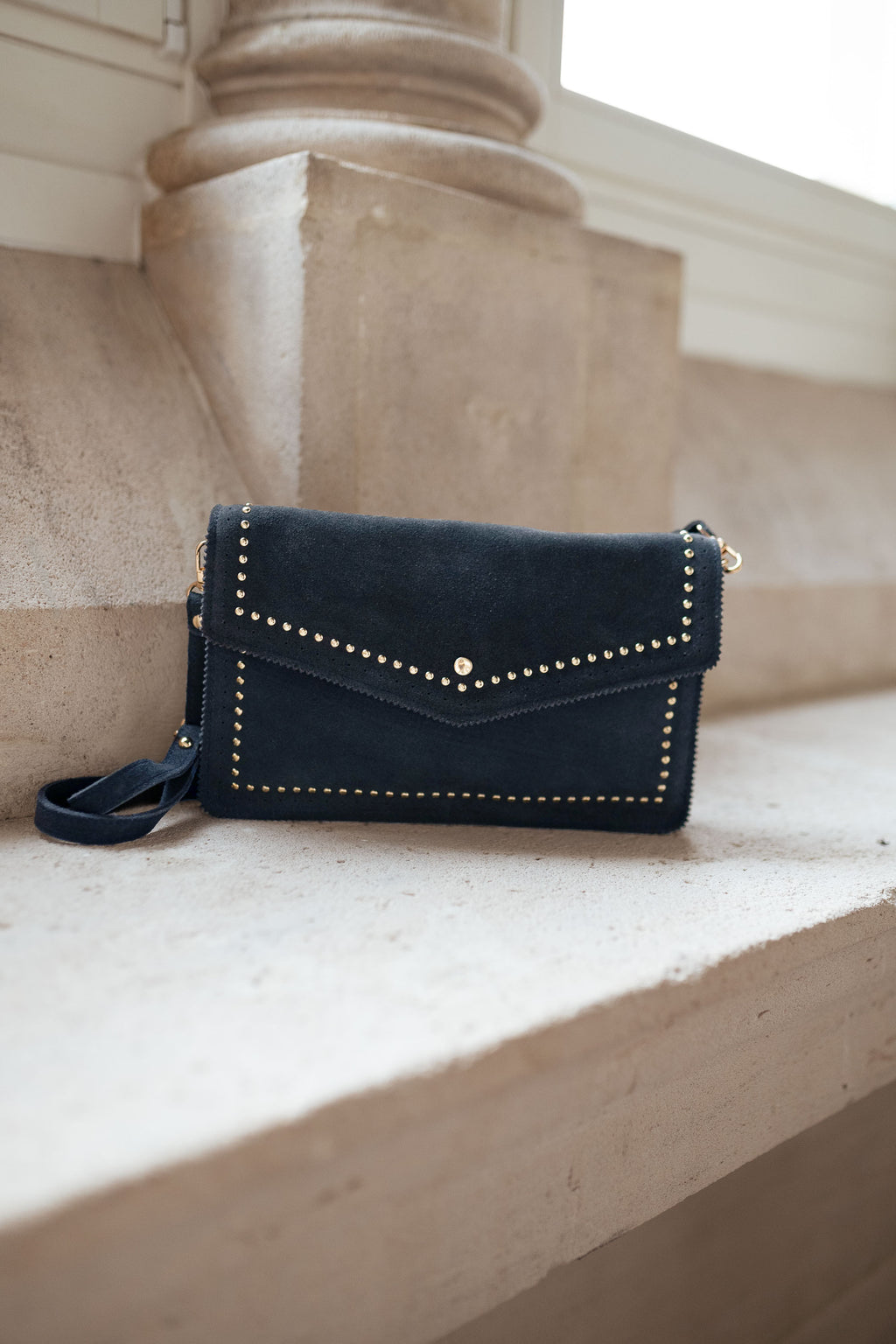 Jiani pocket - marine/grey leather