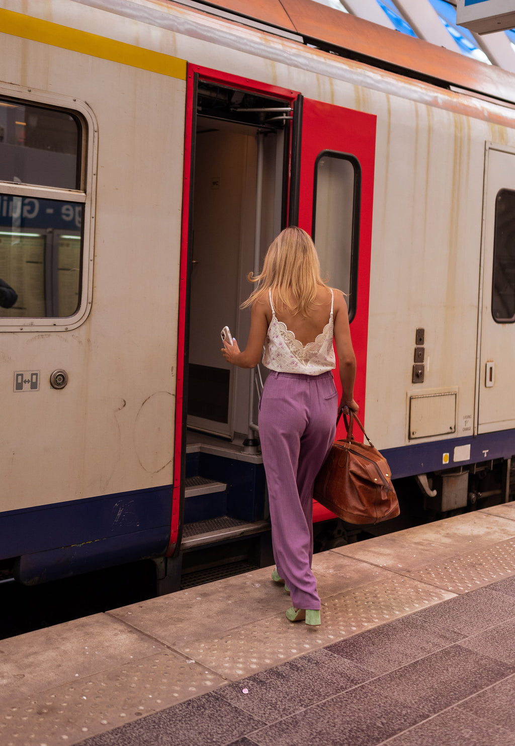 Pantalon Joey - mauve en lin