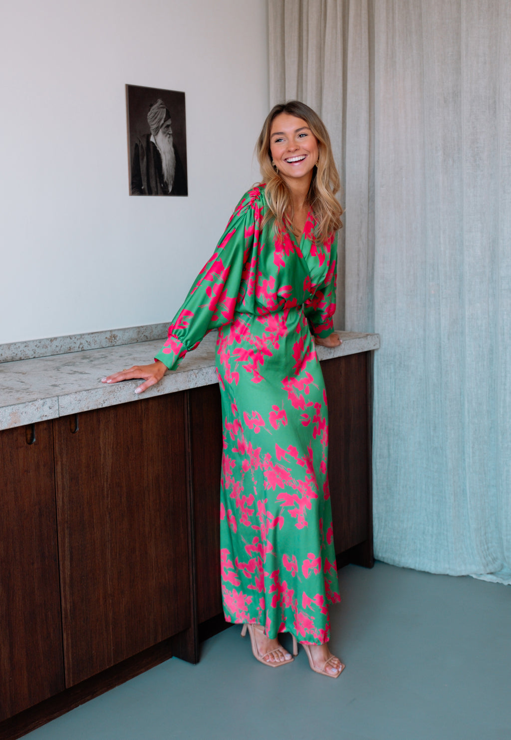 Robe rose et verte deals