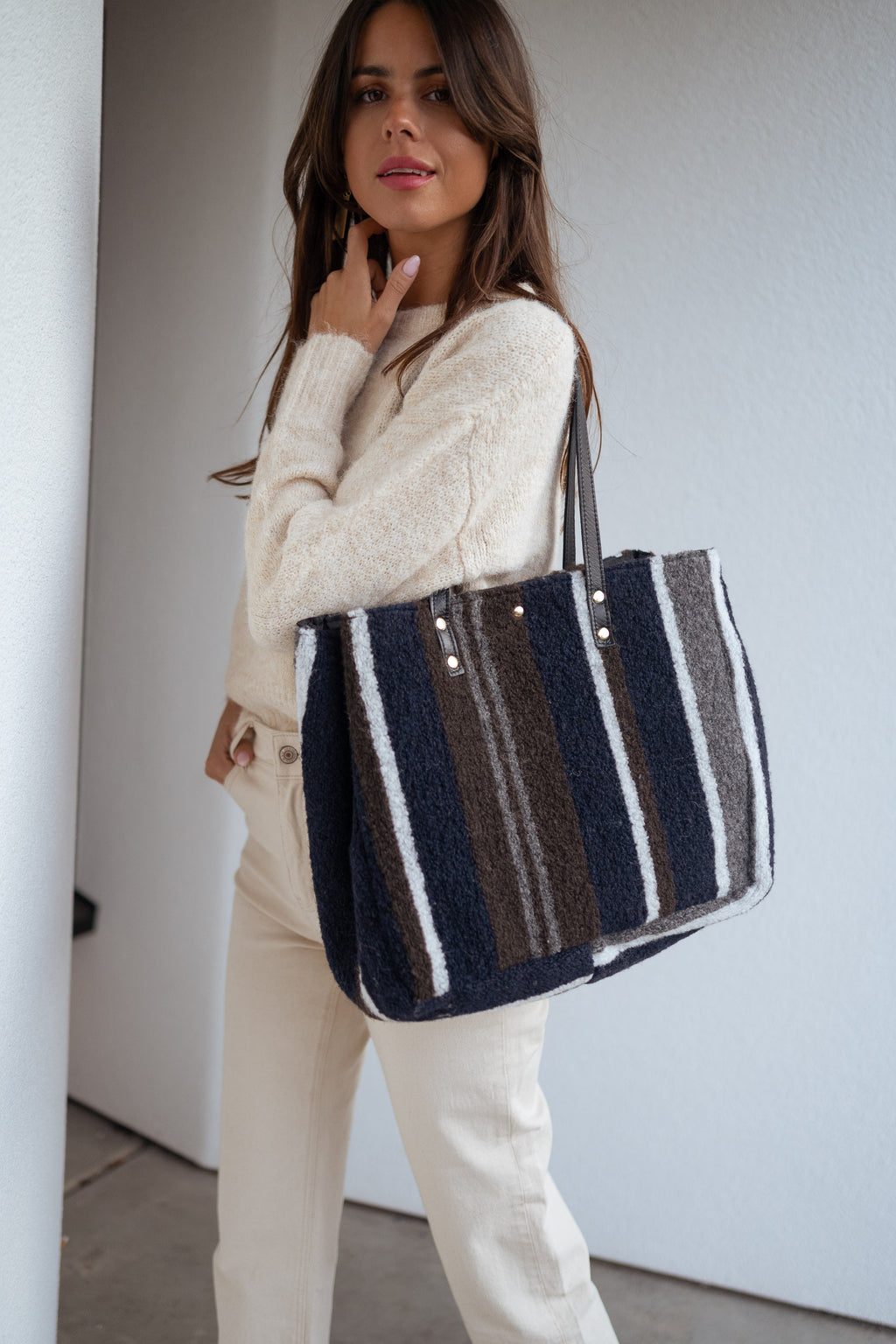 Leah bag - Dark Blue Lined